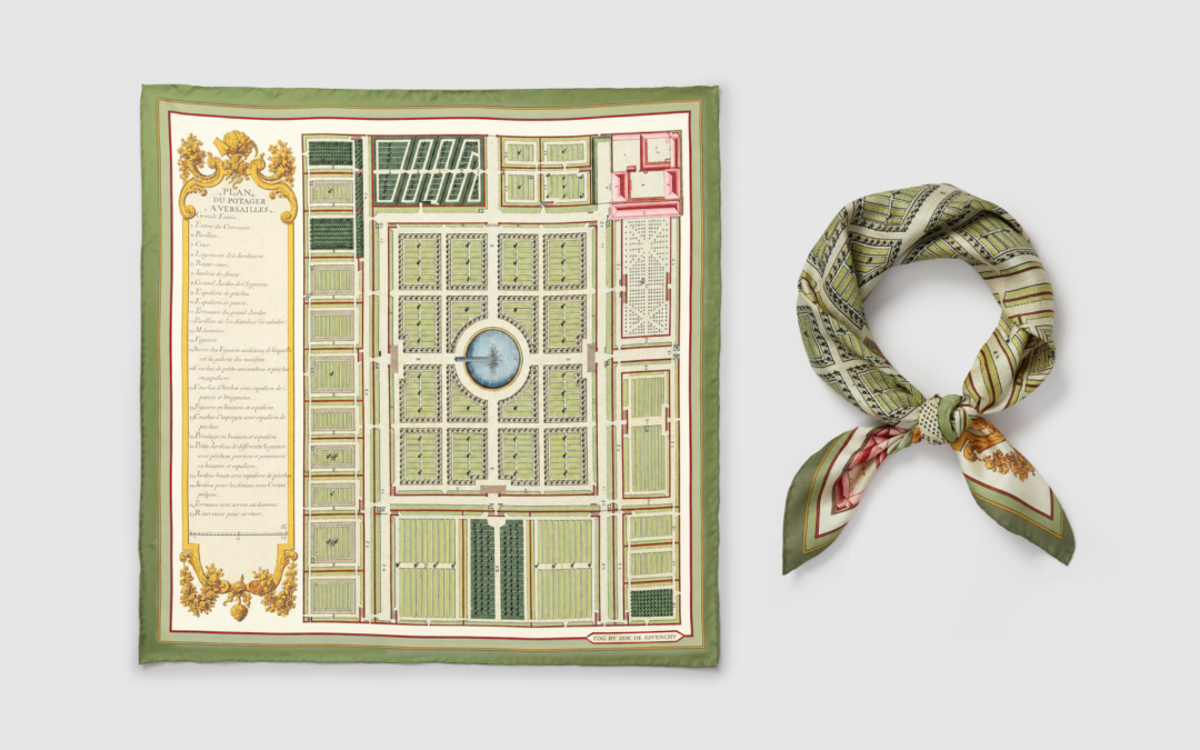 The King’s Kitchen Garden: Zoë de Givenchy entrusts the creation of her silk scarf to Brochier Soieries